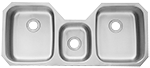 Lancer Triple Bowl 46" Stainless Steel Kirchen Sink by Chemcore Industries
