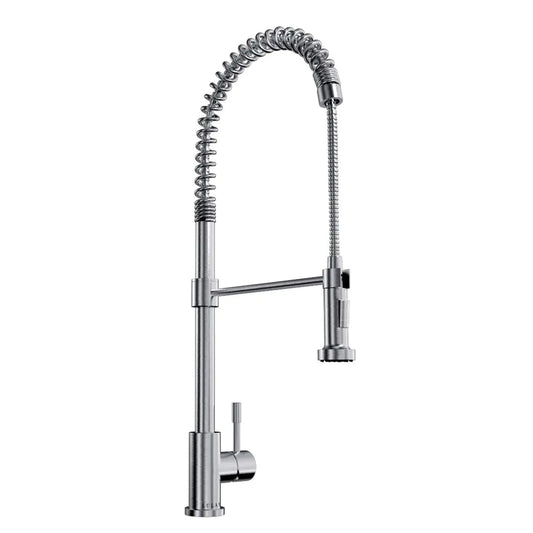 Lulani Soneva Brushed Stainless Steel 1.8 GPM High Arc Semi-Professional Faucet