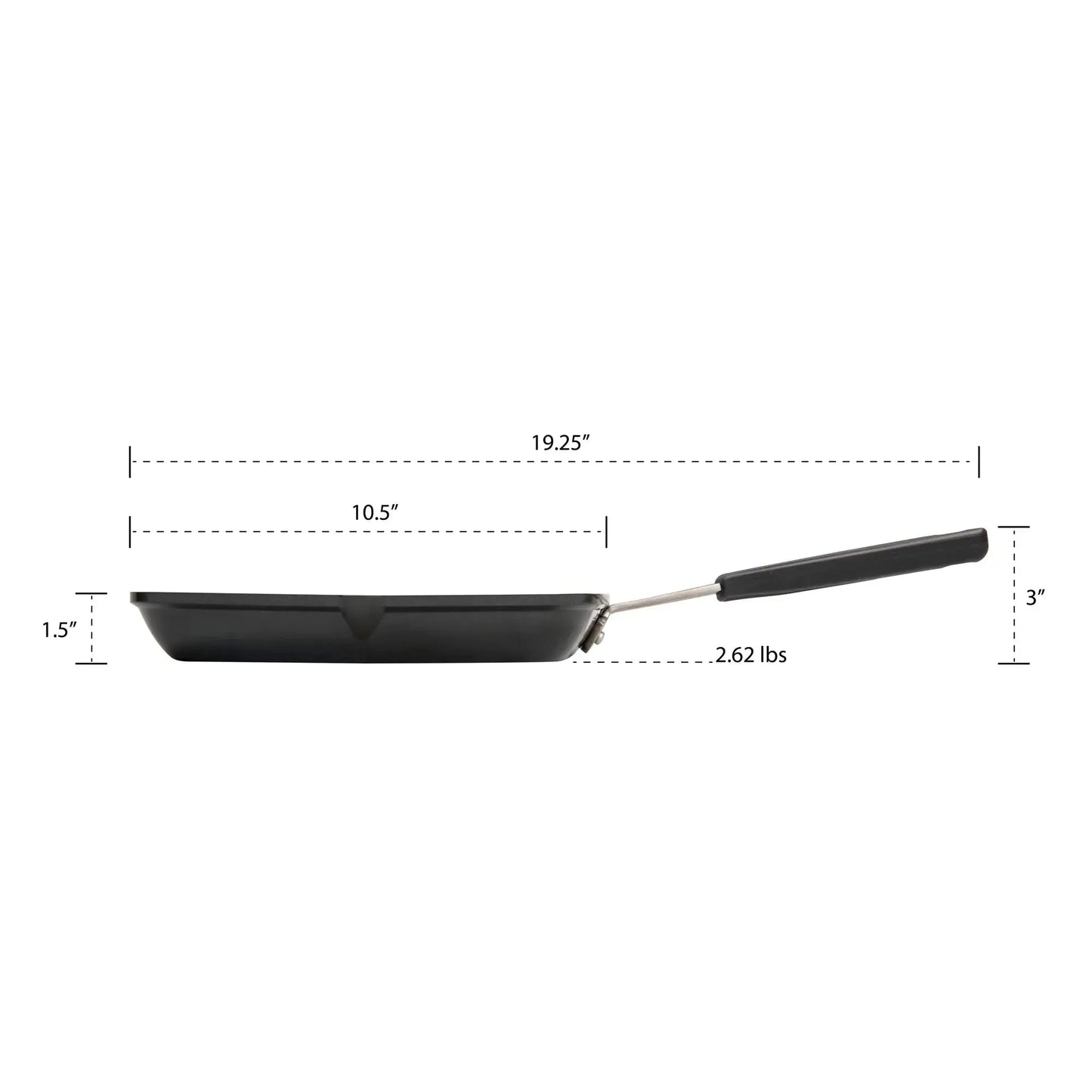 MASTERPAN Chef's Series 10” Grill Pan, Non-stick Aluminum Cookware With Stainless Steel Chef’s Handle