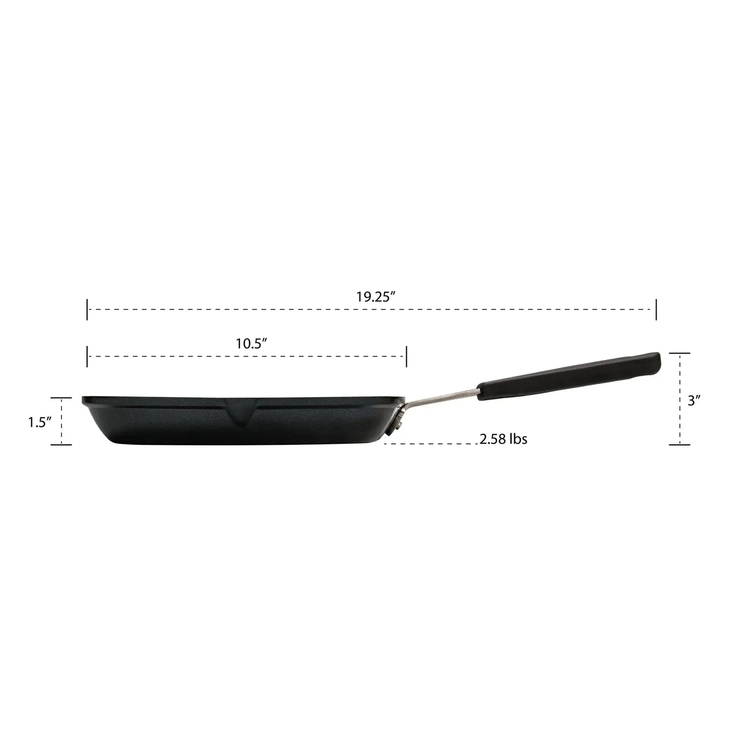 MASTERPAN Chef's Series 10” Grill Pan With Non-stick Aluminum Cookware and Stainless Steel Chef’s Handle