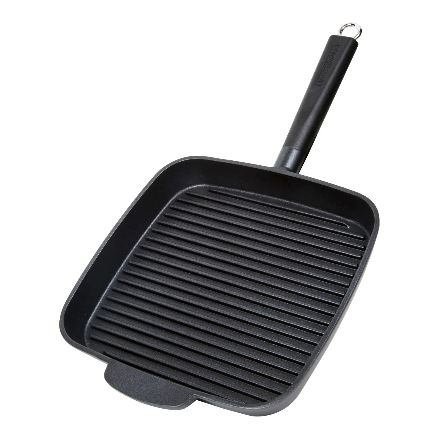 MasterPan Black Double Sided Non Stick Grill and Griddle Pan with Removable Handle 15 in