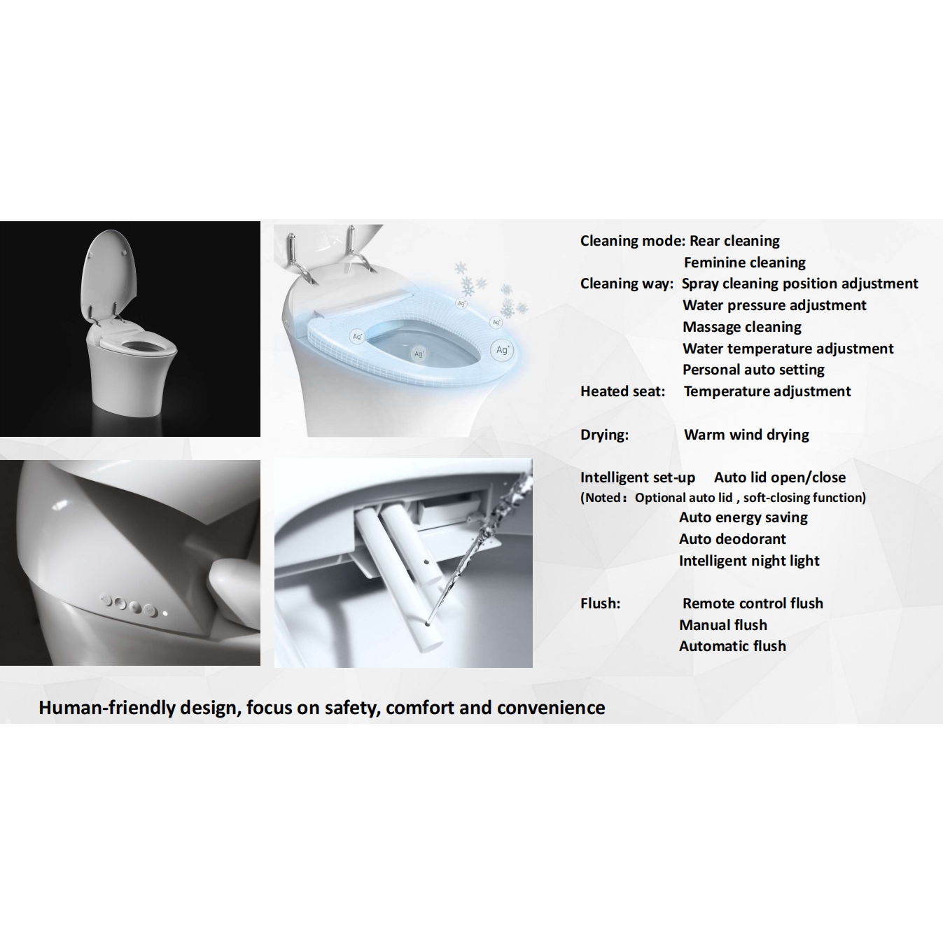 MONOPY Smart Toilet Elongated One-Piece 12-in Rough-in White Toilet