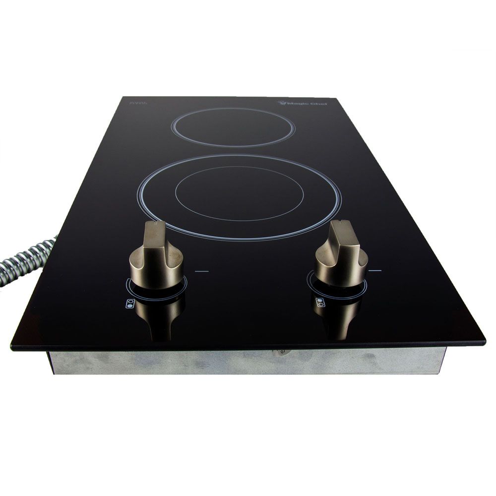 Magic Chef 12" Schott Glass Ceramic Panel 240V Built-In 2 Elements Electric Cooktop