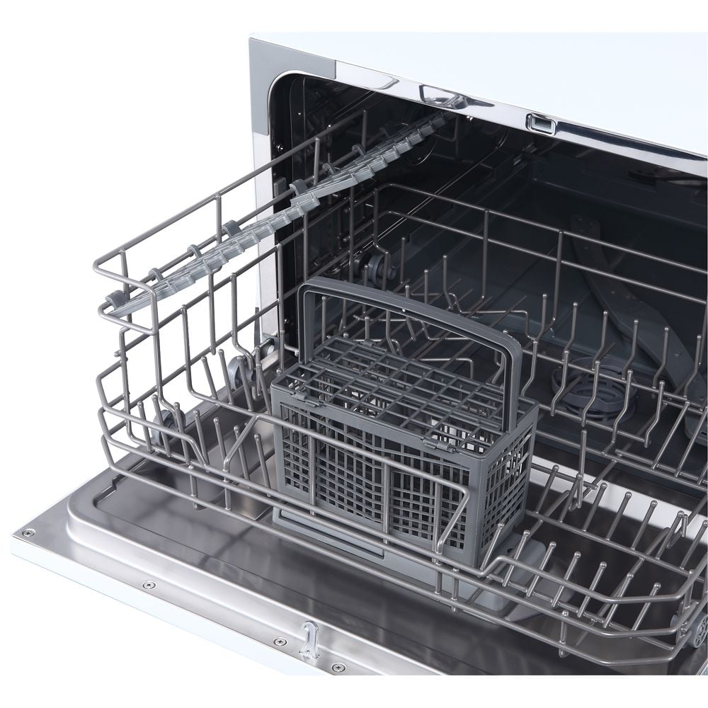 Magic Chef 22" W x 17" H White 6-Place Setting Countertop Dishwasher
