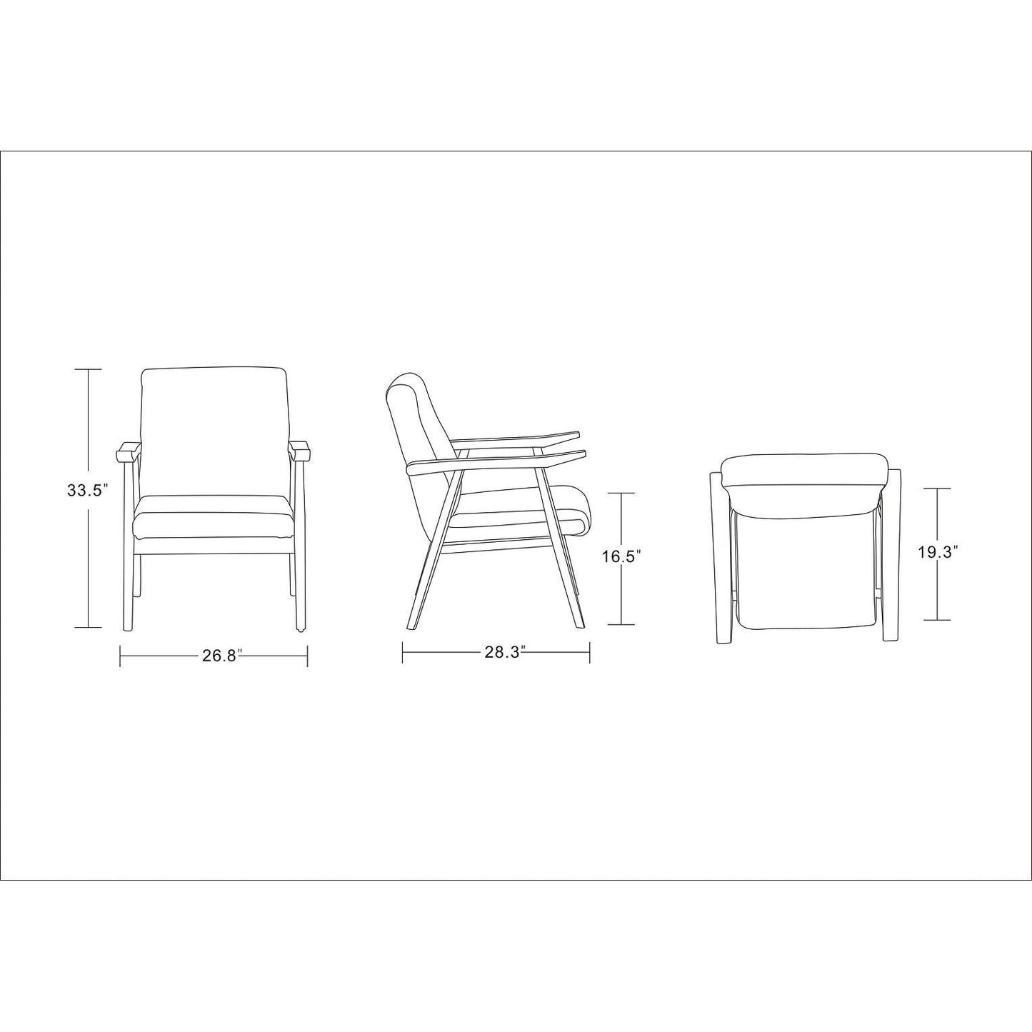 Manhattan Comfort ArchDuke Black & Amber Faux Leather Accent Chairs In A Set Of 2