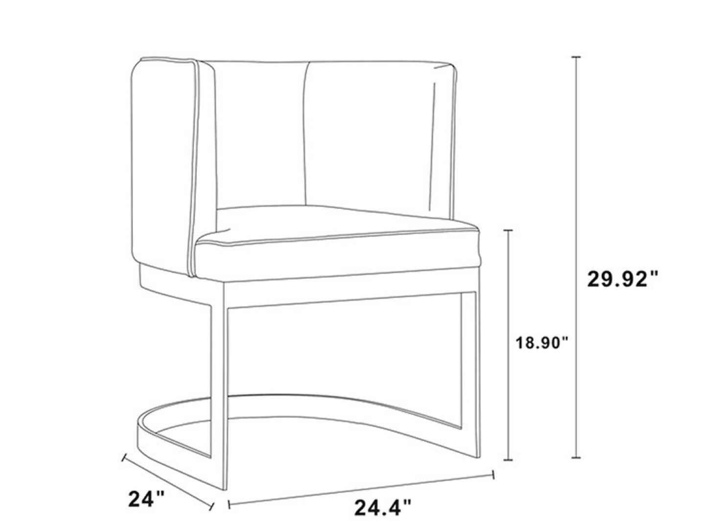 Manhattan Comfort Aura Royal Blue & Polished Brass Velvet Dining Chair