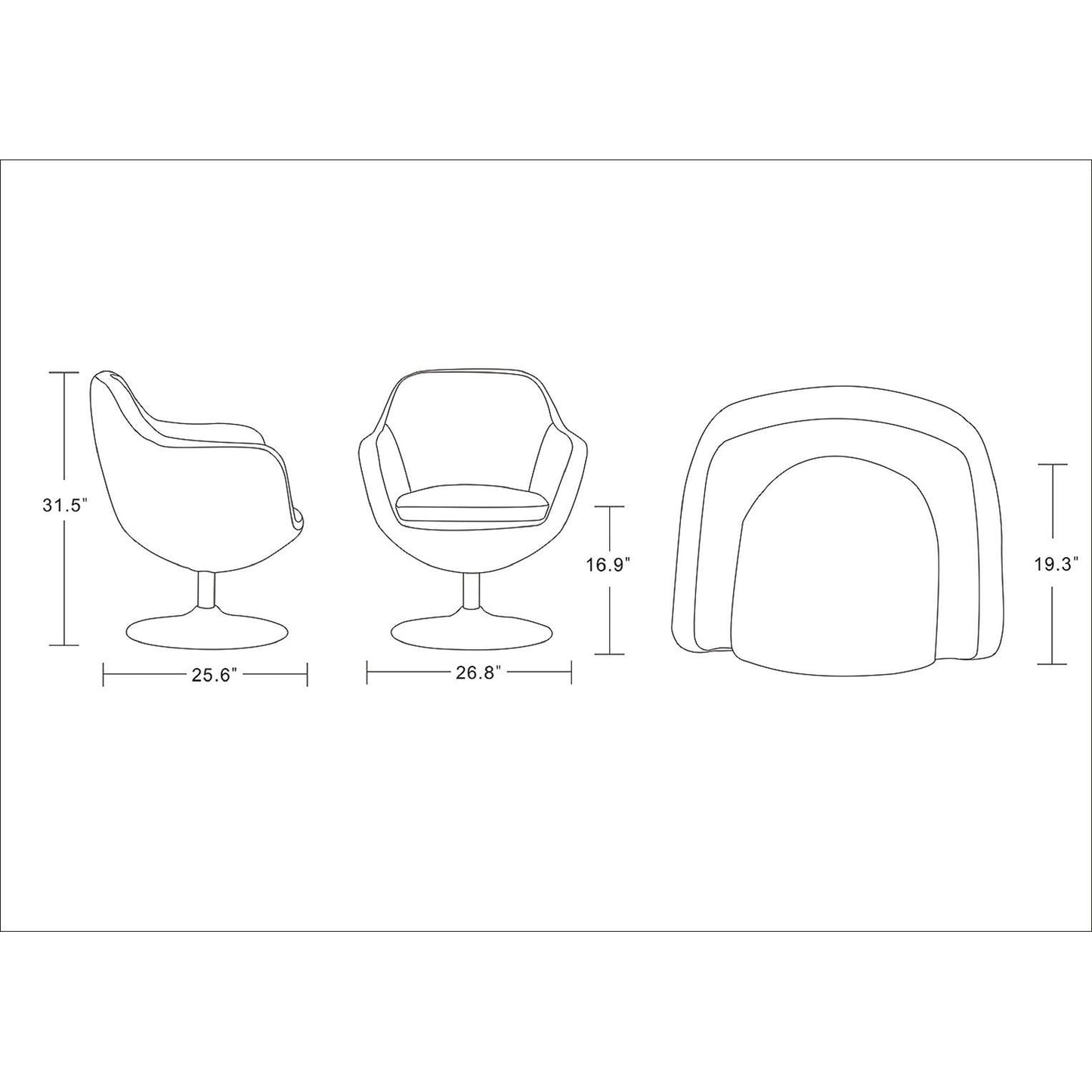 Manhattan Comfort Caisson Red & Polished Chrome Faux Leather Swivel Accent Chairs In A Set Of 2
