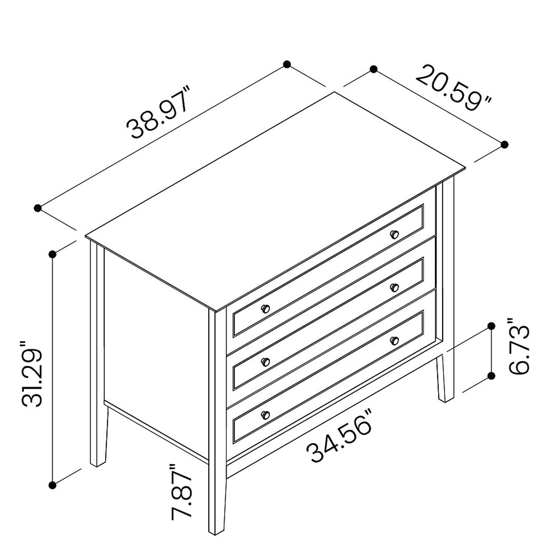 Manhattan Comfort Crown 31" Dresser In Glossy Tatiana Midnight Blue With 3 Drawers