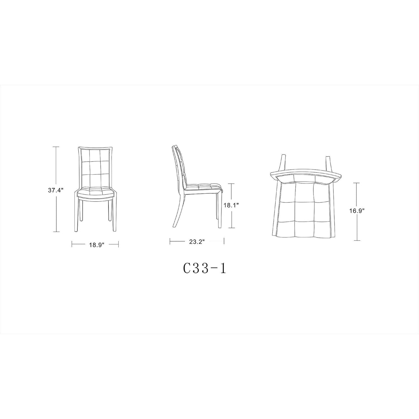 Manhattan Comfort Executor Silver & Walnut Faux Leather Dining Chairs In A Set Of 2
