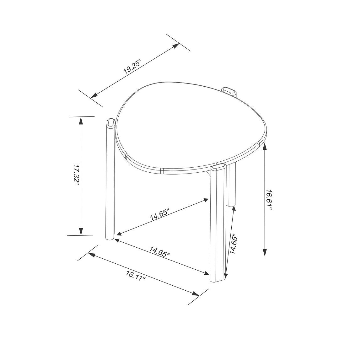 Manhattan Comfort Gales 2-Piece Black End Table & Coffee Table Set
