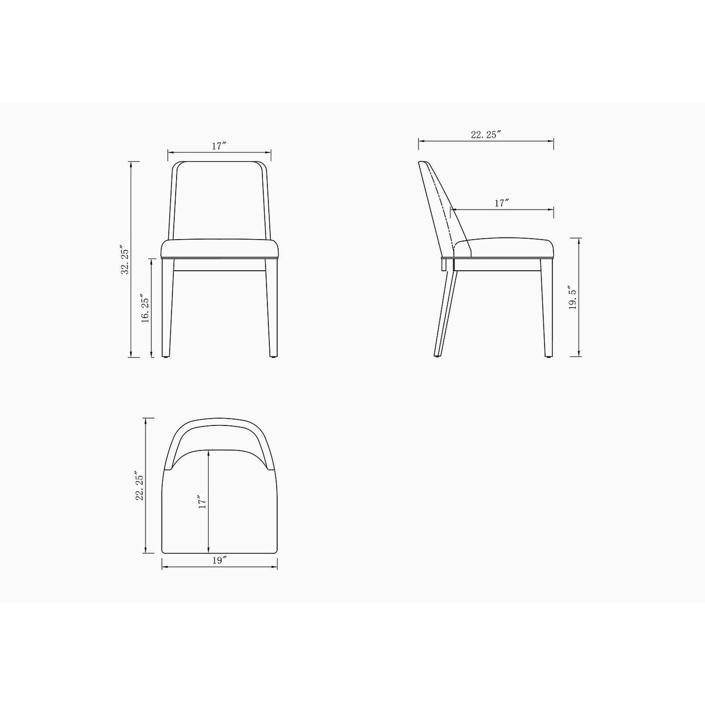Manhattan Comfort Gansevoort Modern Faux Leather Cream Dining Chair In A Set Of 4