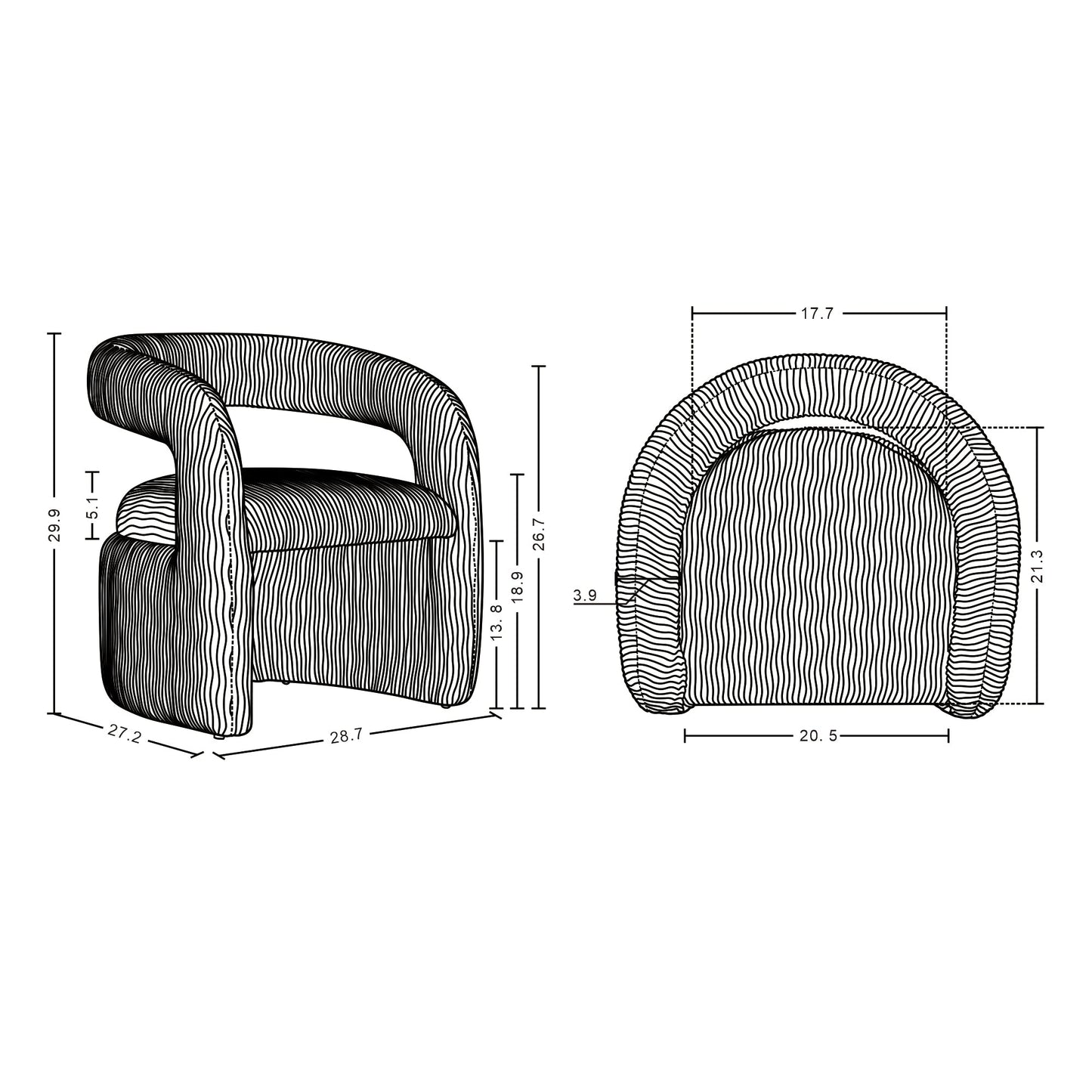 Manhattan Comfort Gray Modern Corvette Velvet Dining Chair In A Set Of 2