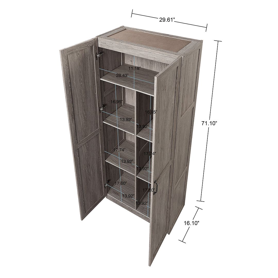 Manhattan Comfort Hopkins Gray Storage Cabinet 2.0