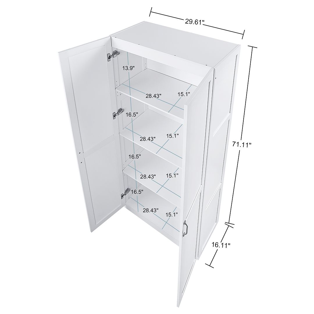 Manhattan Comfort Hopkins White Storage Cabinet 3.0