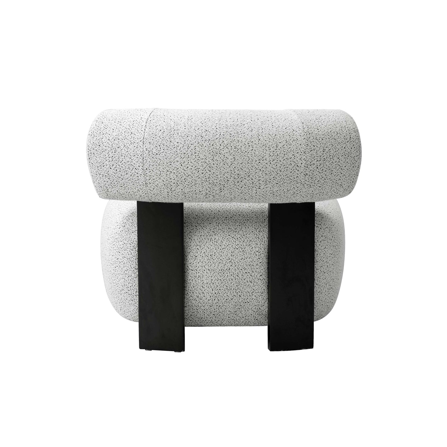 Manhattan Comfort Ivory & Black Modern Bartow Woven Fabric Accent Chair In A Set Of 2