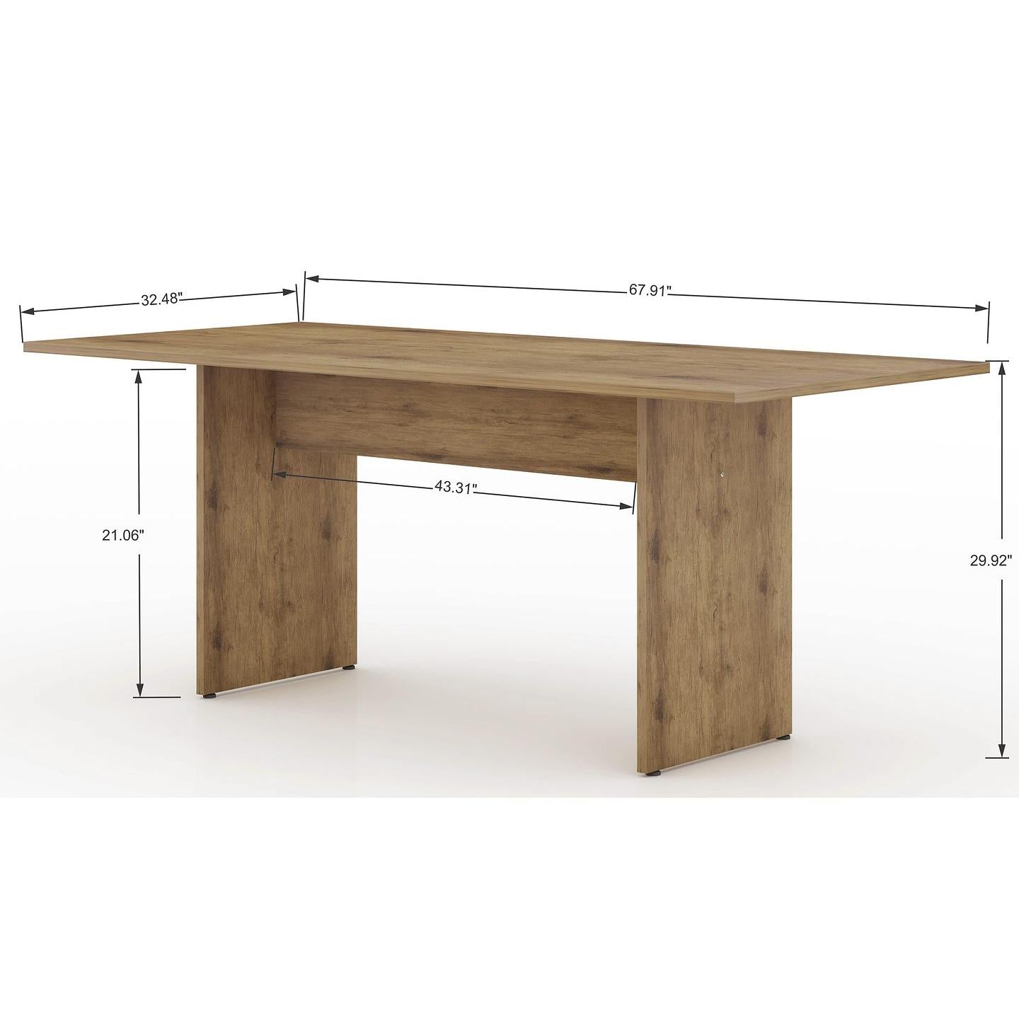 Manhattan Comfort NoMad 68" Rustic Country Dining Table In Nature