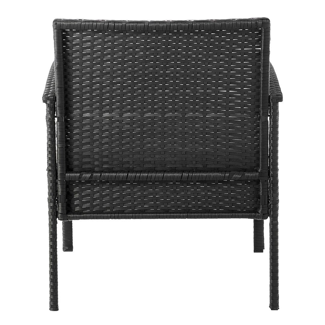 Manhattan Comfort Noli Steel Rattan 3-Piece Patio Conversation Set With Cushions In Cream
