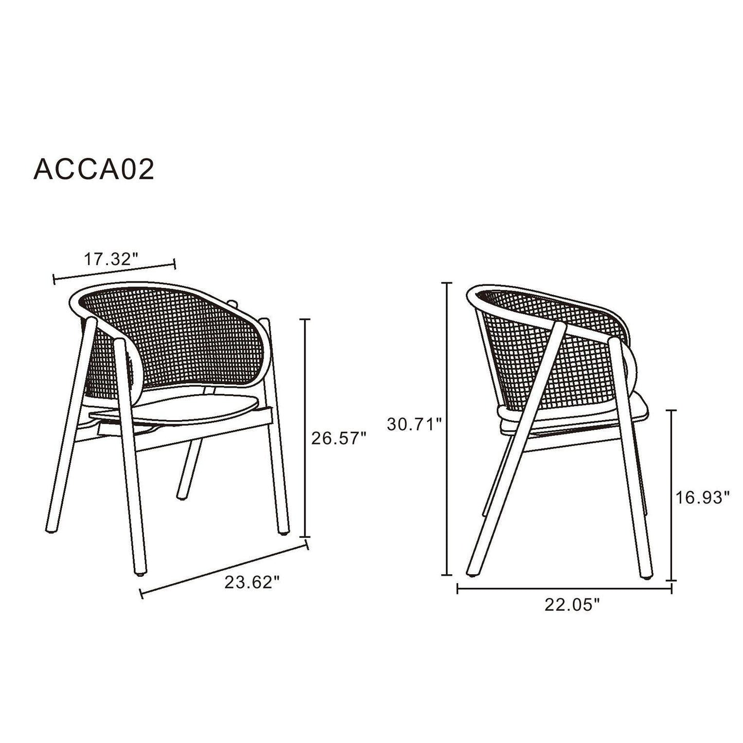 Manhattan Comfort Versailles Armchair In Black & Natural Cane
