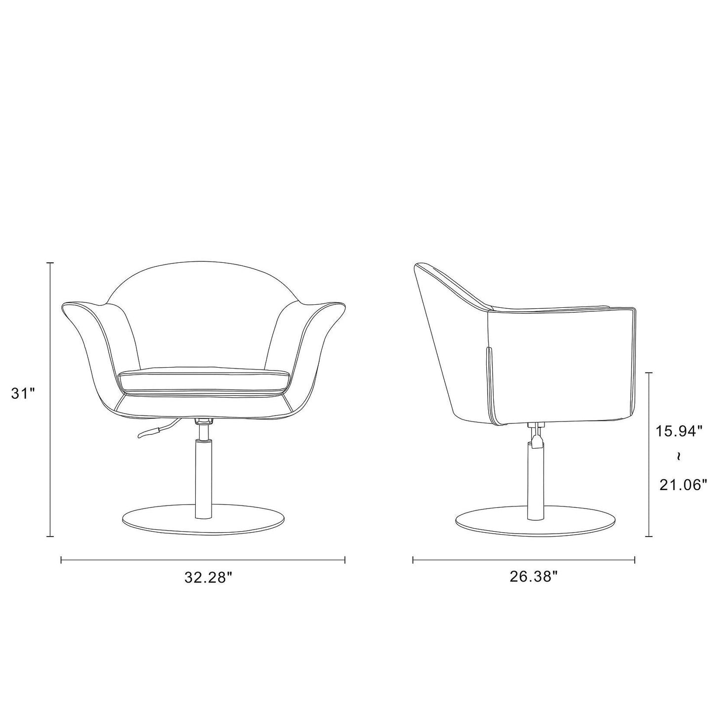 Manhattan Comfort Voyager Orange & Brushed Metal Woven Swivel Adjustable Accent Chair