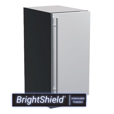 Marvel 15" Clear Ice Machine With BrightShield, Pump, Stainless Steel, Solid Door, and Reversible Door