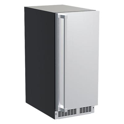 Marvel 15" Clear Ice Machine With Pump, Stainless Steel, Solid Door, and Reversible Door