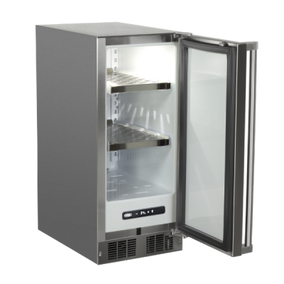 Marvel 15" Outdoor Refrigerator With Stainless Steel, Solid Door, Lock, and Reversible Door