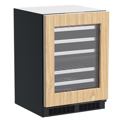 Marvel 24" Dual Zone Wine Refrigerator With Panel Ready, Glass Door, Lock, and Reversible Door