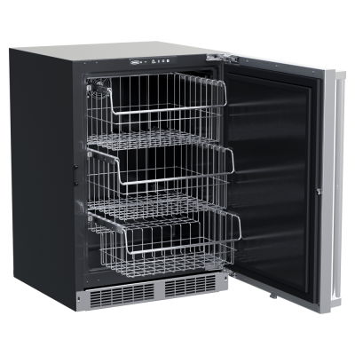 Marvel 24" Freezer With Stainless Steel, Solid Door, Lock, and Reversible Door