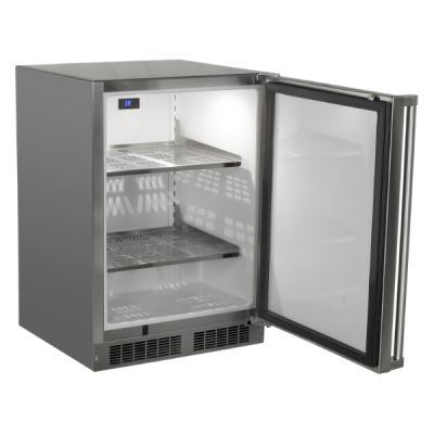 Marvel 24" Outdoor Refrigerator With Stainless Steel, Solid Door, Lock, and Reversible Door