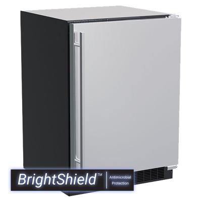 Marvel 24" Refrigerator With BrightShield, Stainless Steel, Solid Door, and Reversible Door