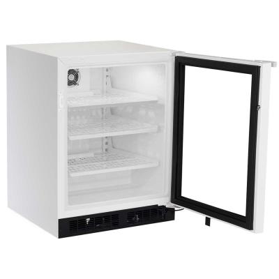 Marvel 24" Scientific Refrigerator With White, Glass Door, Lock, Probe Port, BrightShield, and Right Hinge