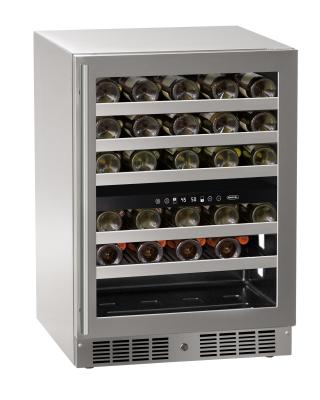 Marvel 24" Wine Refrigerator With Dual-Zone Stainless Steel, Glass Door, and Reversible Hinge Lock