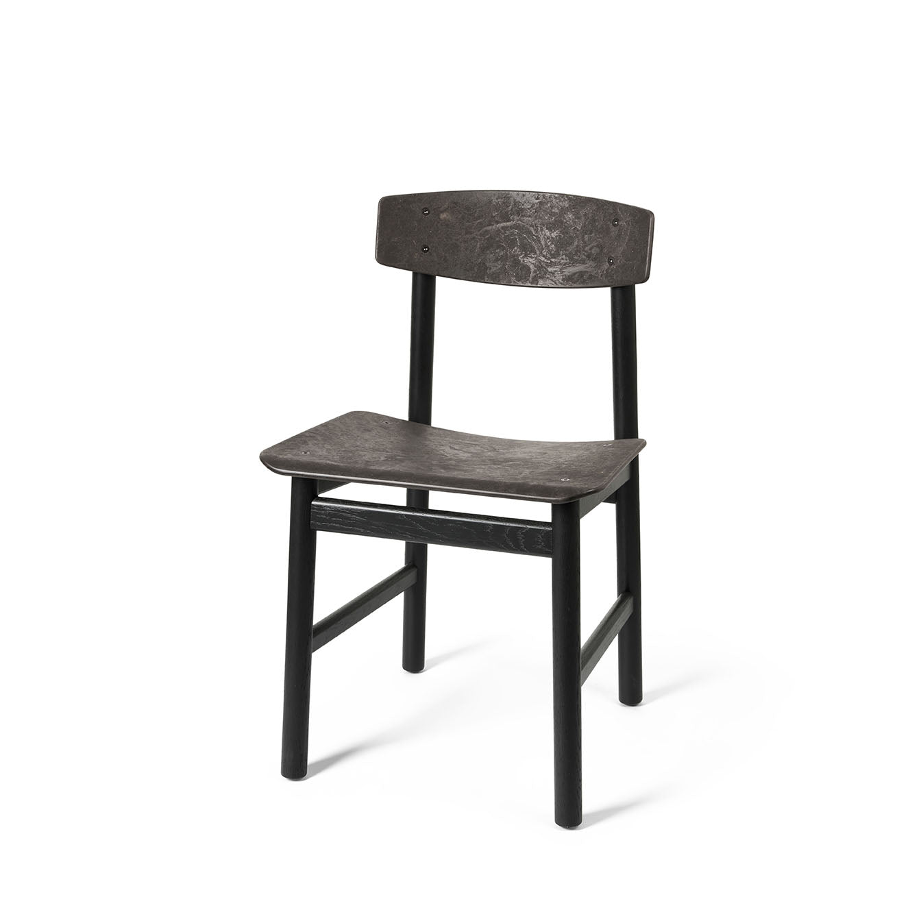 Mater Conscious Chair 3162 With Black Coffee Waste Seat and Black Stained Oak Base by Børge Mogensen & Esben Klint