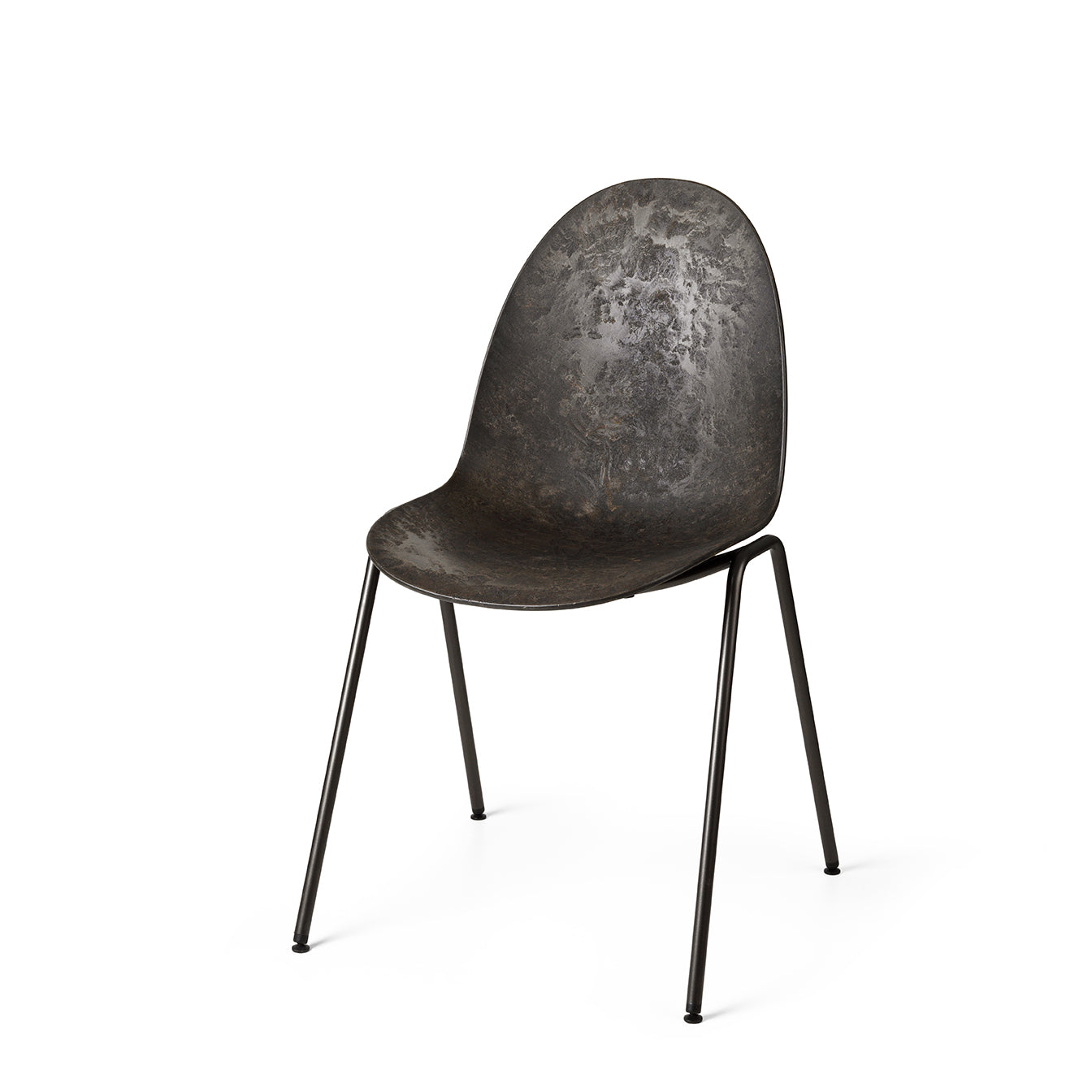 Mater Eternity Sidechair, Coffee Waste Black Seat Made From Post-Consumer E-Waste & Coffee Shell Waste by Space Copenhagen
