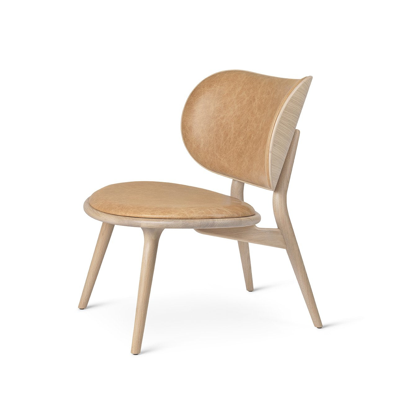 Mater Natural Matt Lacquered Solid FSC Certified Oak The Lounge Chair With Natural Tanned Leather Seat