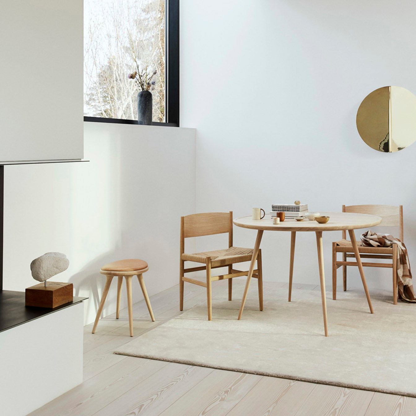 Mater Nestor Sidechair in Matt Lacquered FSC Certified Oak With Natural Paper Cord Seat