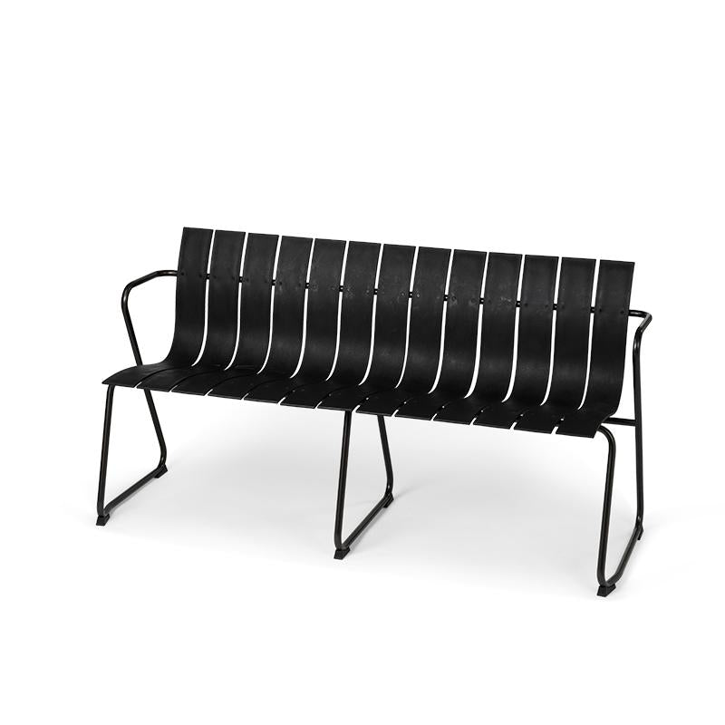 Mater Ocean Bench, Black Recycled Materials With Gunmetal Frame by Jørgen & Nanna Ditzel