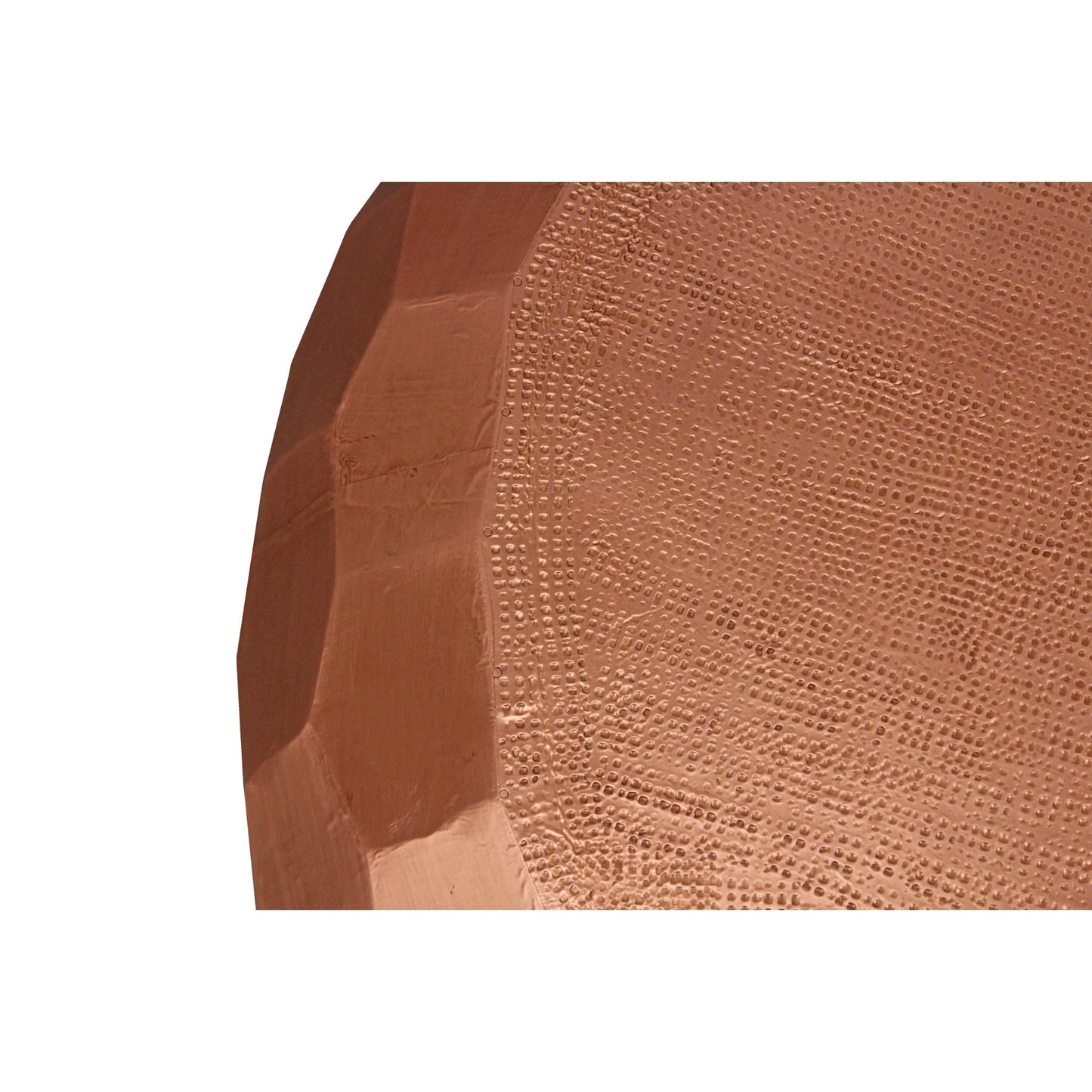 Meva Kaleido 28" Antique Brass Metal Coffee Table With Hexagonal Stamps