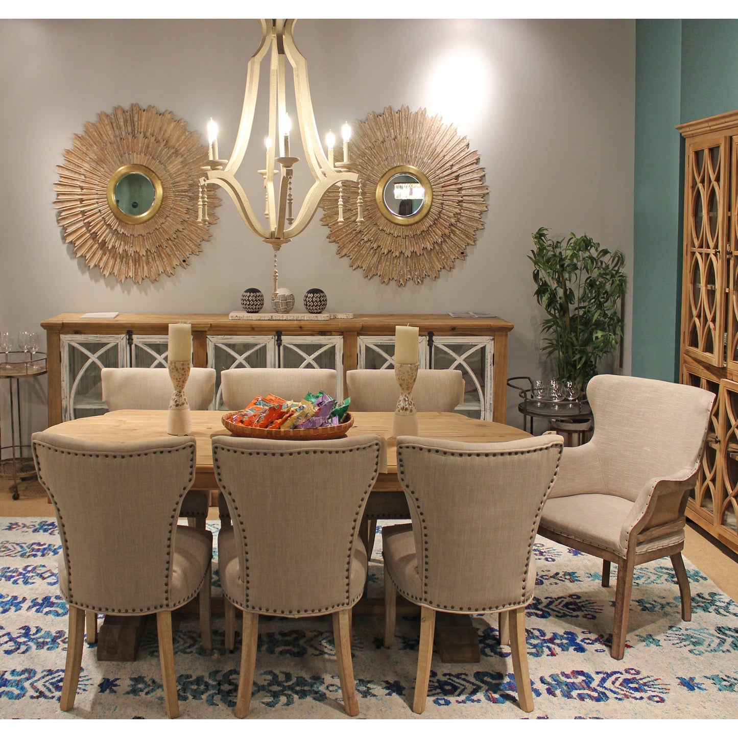 Meva Manhattan Beach Carrom 84" Natural Dining Table