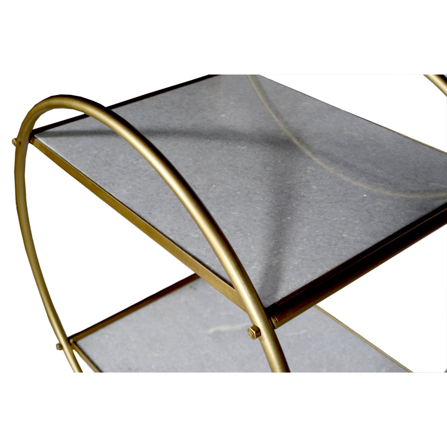 Meva Millie 29" Gray/Gold Marble, Iron Bar Cart