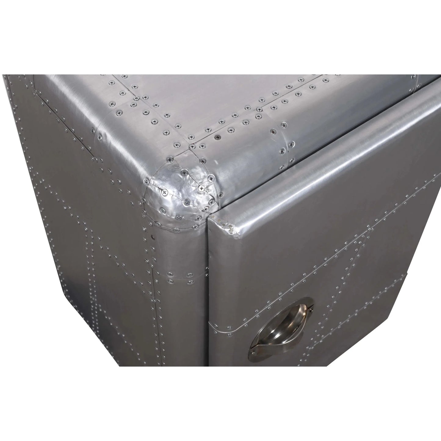 Meva Pilot 18" 1-Door Silver End Table