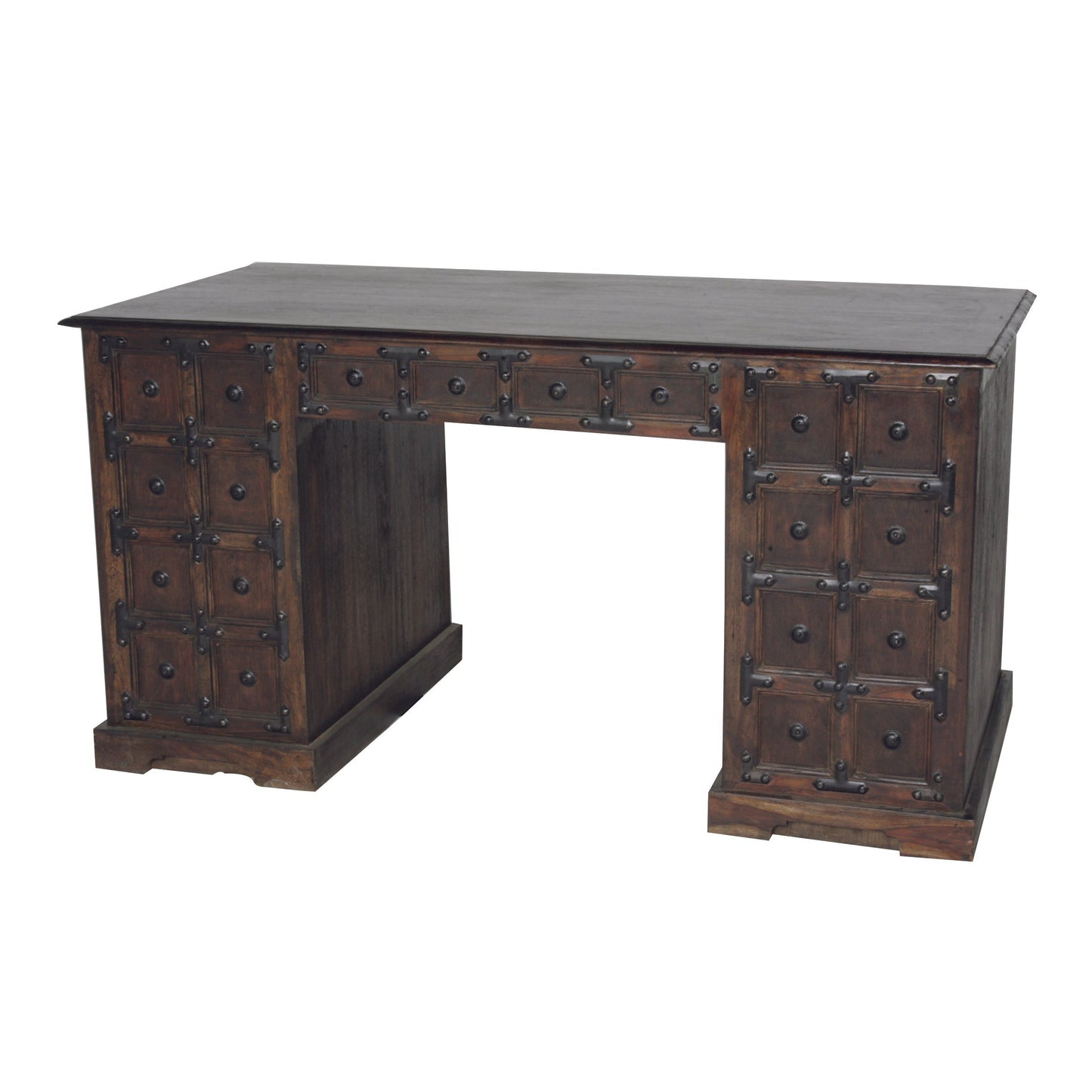 Meva Roma 60" Brown Acacia Wood Writing Desk