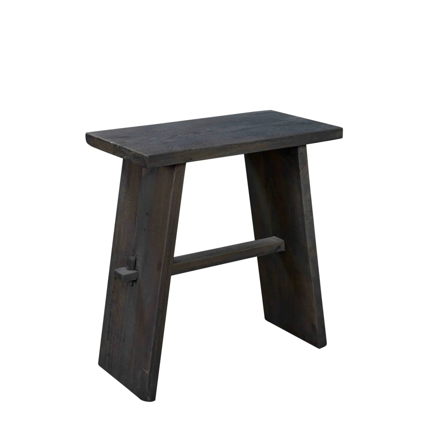 Meva Surita 19" Dark Gray Recycled Solid Mango Wood Bar Stool