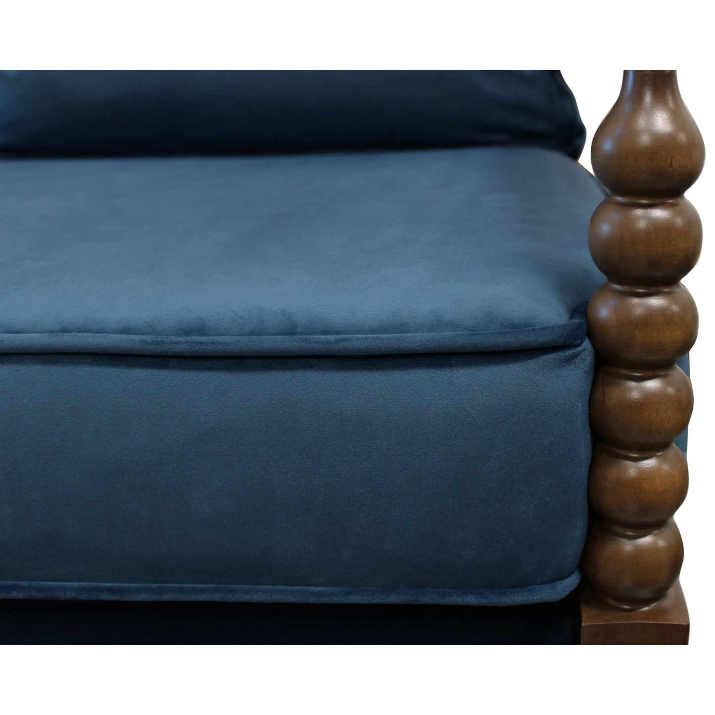 Meva Windsor 37" Royal Blue Oak Wood Arm Chair