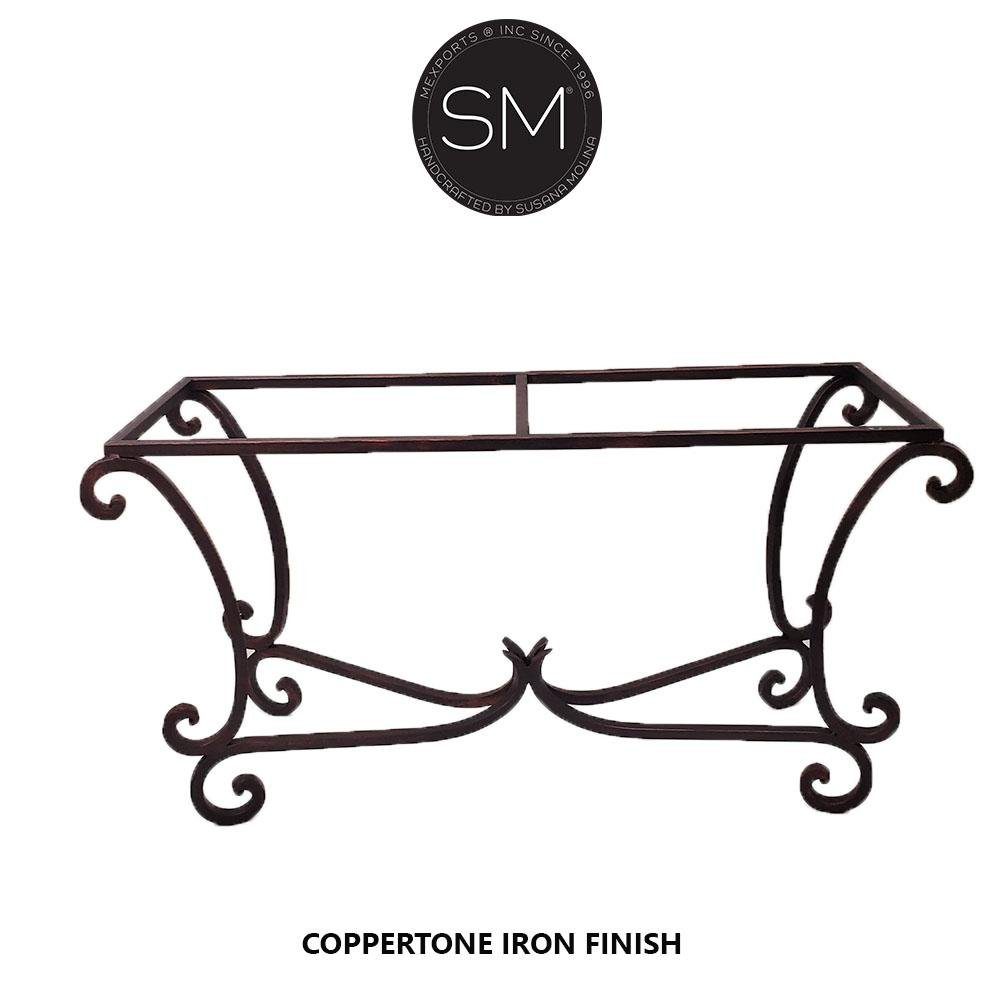 Mexports by Susana Molina 1212C 63" Cream Travertine Chiseled Edge Rectangular Console Table