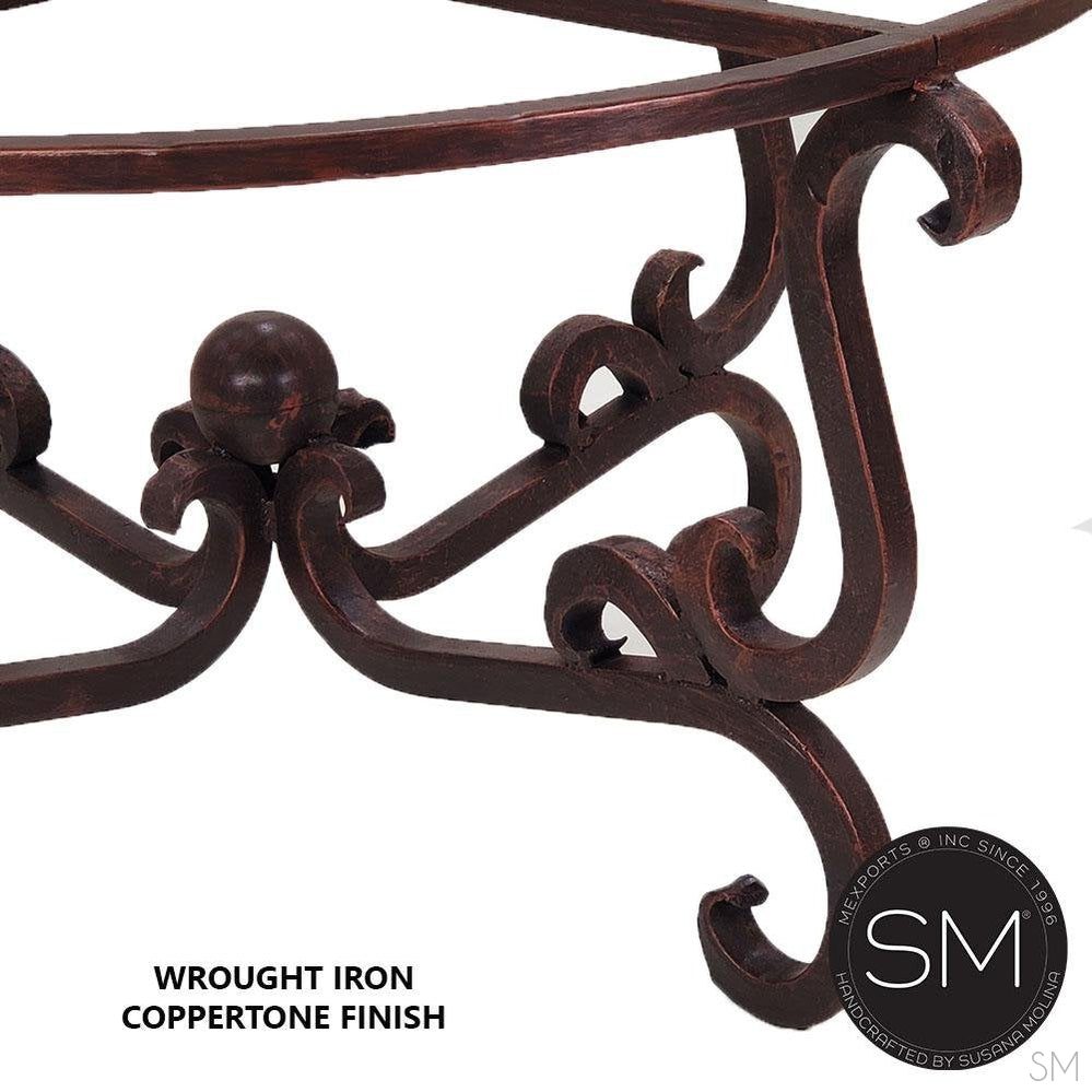 Mexports by Susana Molina 1240AAAT 38" Peach Travertine Top Bullnose Edge Round Coffee Table
