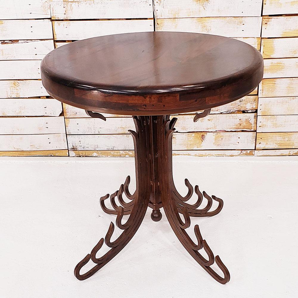Mexports by Susana Molina 1245LM 38" Mesquite Wood Red Coral Inlay Round Side Table