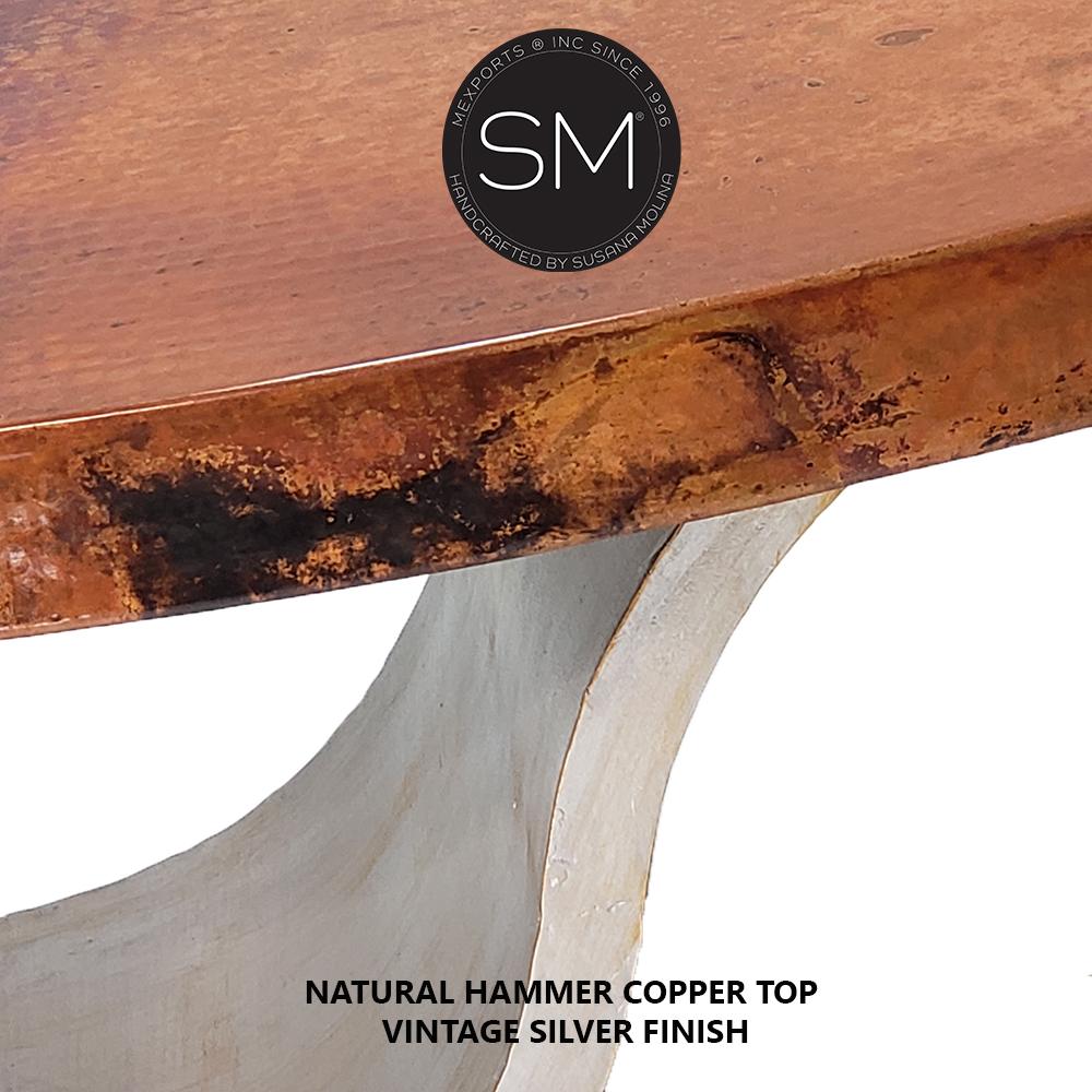 Mexports by Susana Molina 1257AAOC 60" Natural Hammered Copper Top Oval Coffee Table