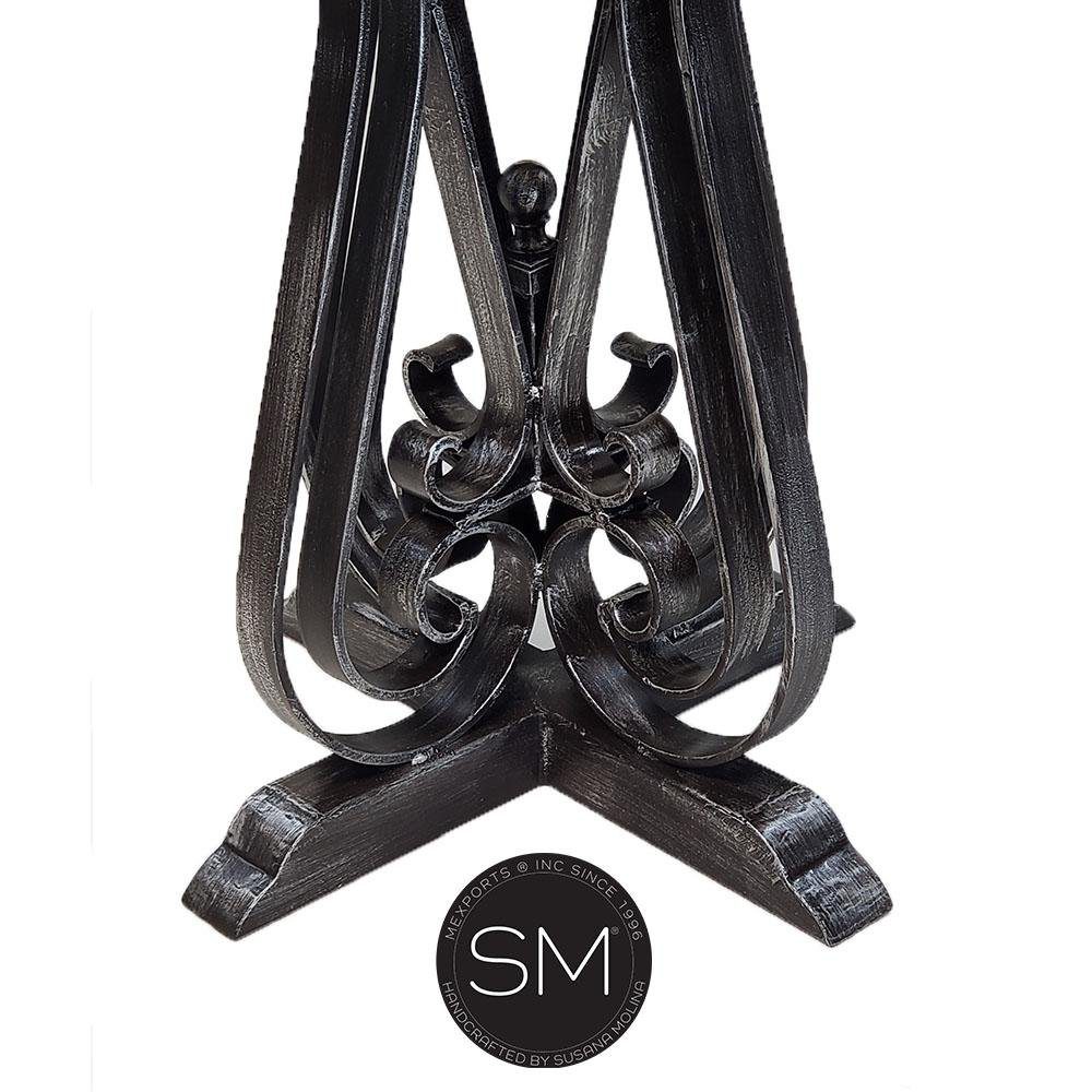 Mexports by Susana Molina 38" Cream Chisel Edge Modern Travertine Round Patio Bar Table