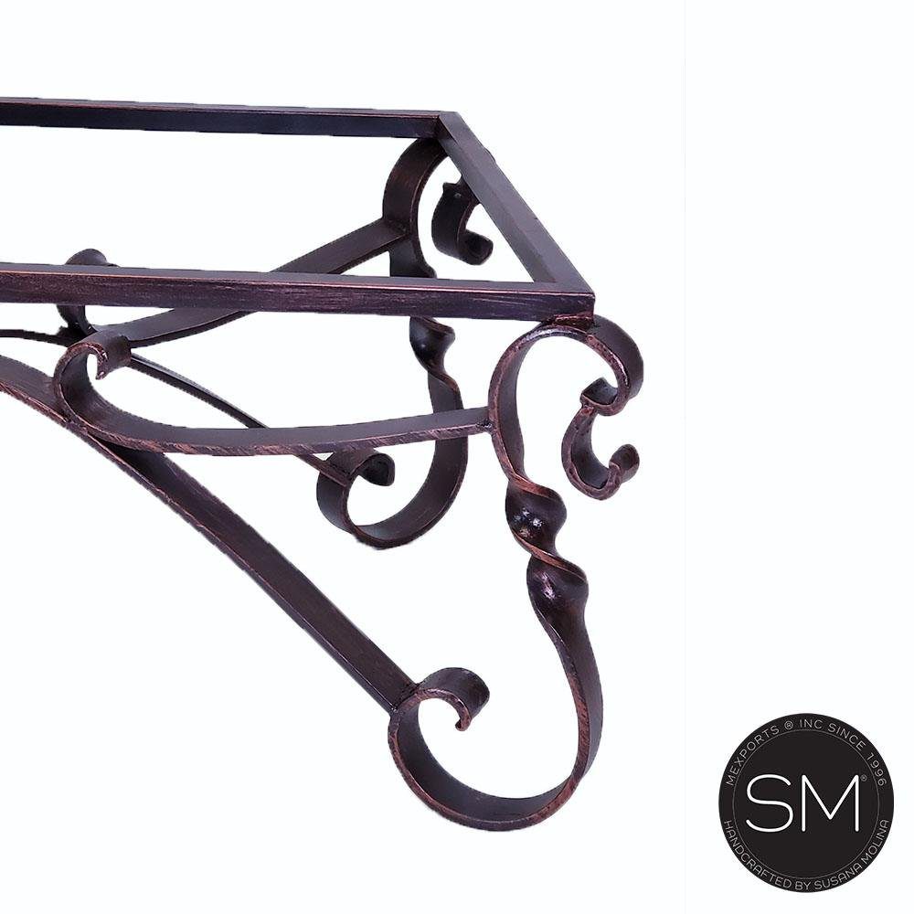 Mexports by Susana Molina 60" Natural Hammered Copper Top Rectangular Cocktail Coffee Table